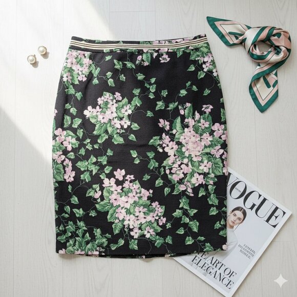 Talbots The Oprah Magazine Collection Hydrangea Pencil Skirt | Women Size 8 - Picture 1 of 10